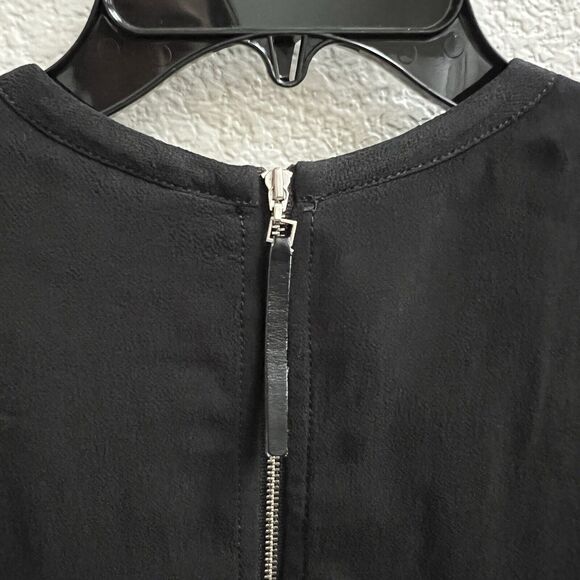 Helmut Lang Womens Black Shift Midi Dress Sleeveless Hi Lo Layer Sz 4 Back Zip - Picture 6 of 8